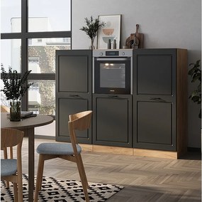 Blok kuchenny antracytowy dom wiejski/złoty dąb 180x46x81.6 r-line