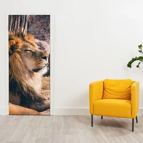 Fototapeta na drzwi - Leżący lew (95x205cm)