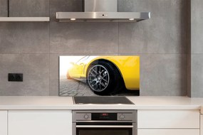 Panel szklany do Kuchni Klasyczne Żółte Auto