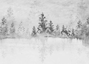 Obraz - Jeleń nad jeziorem (70x50 cm)