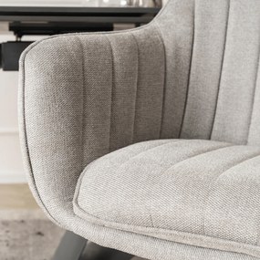 Krzesło Tapicerowane Obrotowe do Salonu MUMBAI Szare Nowoczesne