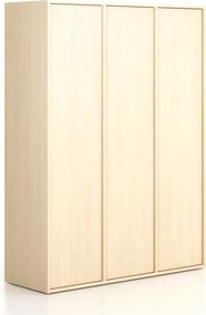Szafka biurowa FRAME, 3x drzwi, 1299 x 450 x 1735 mm, PUSH-lock, brzoza