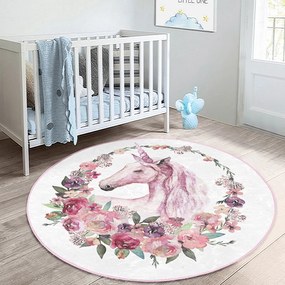 Różowy dywan dziecięcy ø 100 cm Comfort – Mila Home