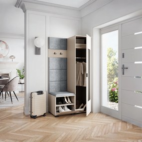 Masseno Garderoba VIRA 95/181/51 cm Nowoczesna Szafa do Przedpokoju Kaszmir