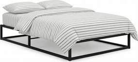 Czarne Metalowe Łózko W Stylu Industrialnym 100X200 Cm D3-A17