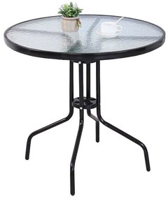 Stół stolik okrągły FI70 Bergamo T20 szklany metal na balkon taras do ogrodu