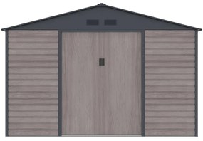 Metalowa wiata ogrodowa z ocynkowanej stali imitującej szare drewno 13,12 m² ADELMO