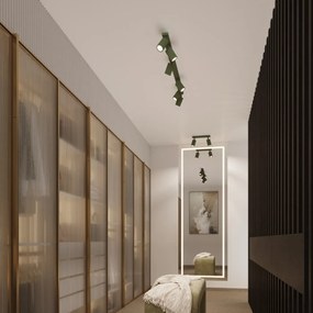 Plafon czteropunktowy KARBON 4 zielony oliwkowy kwadratowy SOLLUX  LIGHTING