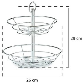 Patera na owoce, 2 poziomy - stal chromowana, ZELLER