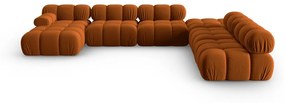 Pomarańczowa aksamitna sofa 379 cm Bellis – Micadoni Home