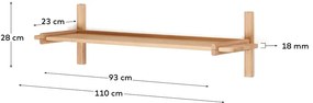 Modułowy system półek z litego drewna dębowego 110x28 cm Sitra – Kave Home