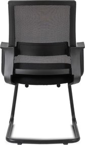 Krzesło Konferencyjne Biurowe TAMMY Na Płozach Czarne Nowoczesne