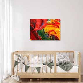 Obraz na szkle - Niebieska abstrakcja za pomocą pędzla (70x50 cm)