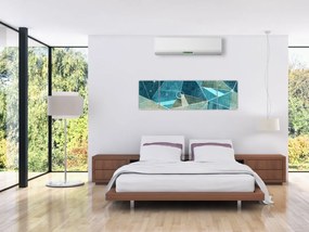 Obraz - Turkusowa abstrakcja (170x50 cm)