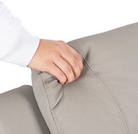 Fotel Masujący BOX Rozkładany Wypoczynkowy z Podnóżkiem Szary Ekoskóra Nowoczesny