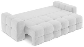 Jasnoszara rozkładana sofa z materiału bouclé 255 cm Milu – Makamii