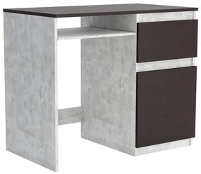 Biurko komputerowe młodzieżowe szkolne 90 cm REMI1 Beton/Wenge