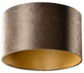 Abażur welurowy brązowy ze złotym wnętrzem 35/35/20