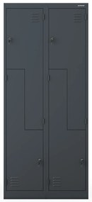 Szafa metalowa ubraniowa typu L JULIA, 800 x 1850 x 450 mm, antracytowa