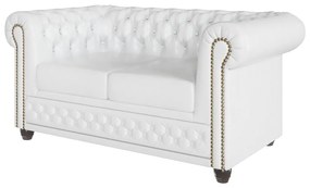 Biała sofa z imitacji skóry 148 cm York – Ropez