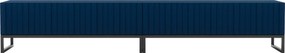 Zestaw 2 granatowych ryflowanych szafek RTV W4-S15