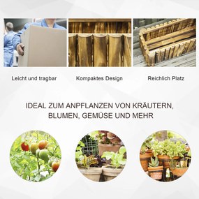 Outsunny drewniana skrzynka na rośliny 120x40x40cm jodła podwyższona grządka na zioła i warzywa | Aosom PL