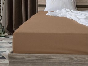 PrzytulneMieszkanie.pl Prześcieradło jersey EXCLUSIVE brązowe 90 x 200 cm