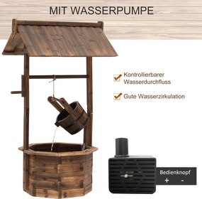 Outsunny fontanna ogrodowa fontanna ozdobna fontanna wodospad lite drewno kolor brązowy