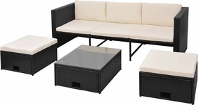 Zestaw czarnych mebli ogrodowych T6-P76