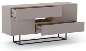 Szarobeżowa niska komoda 145x82 cm Titan – Marckeric