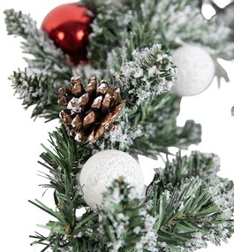 Świąteczna girlanda biała z czerwonymi elementami 270 cm z diodami LED i timerem - Jack