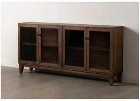Brązowa witryna z litego drewna mango 180x87x35 cm Ravi – Ixia