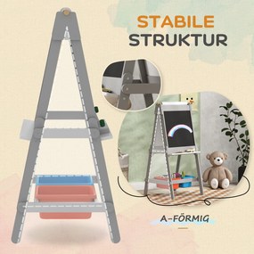 AIYAPLAY Dwustronna tablica malarska dla dzieci z rolką papieru, tablica kredowa, biała tablica, projekt 3-w-1, do rysowania i malowania