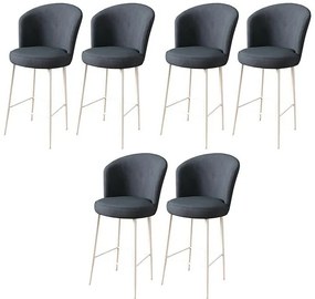 Zestaw krzeseł barowych Fora Anthracite and White,6 szt., 6 szt.