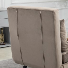 HOMCOM Rozkładany fotel łóżko dla gości z regulowanym oparciem metalowa rama do 120 kg jasnobrązowy | Aosom PL