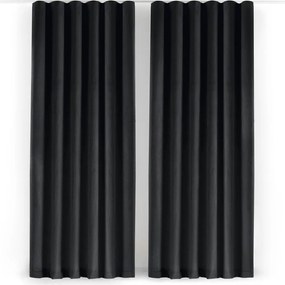Czarna aksamitna zasłona częściowo zaciemniająca (dimout) 265x250 cm Velto – Filumi