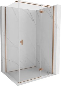 Mexen Mist-H T kabina prysznicowa uchylna prawa 75 x 120 cm, transparent, miedź szczotkowana - 8A5T-075-120-65-00-P