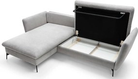 Jasnoszara kanapa narożna z pojemnikiem D9-L59