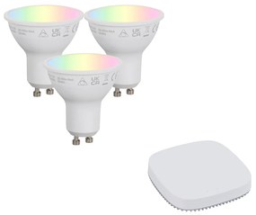 Zestaw inteligentnych ściemnialnych żarówek LED GU10 4,7W 400 lm 2700K-6500K z inteligentnym hubem Zigbee