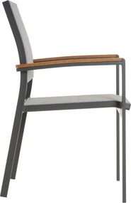 Krzesło ogrodowe składane, antracytowe, 86,5 x 57 x 57,5 cm