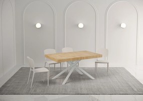 Stół rozkładany 140/244x90 cm Karida dąb naturalny nogi białe