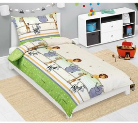Bellatex Pościel dziecięca z krepy Safari zielona,140 x 200, 70 x 90 cm