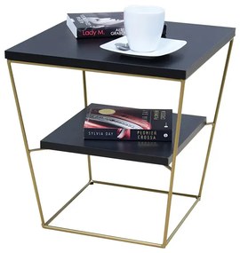 Stolik kawowy w stylu glamour czarny - Celia 3X