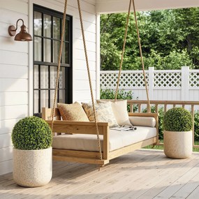 HOMCOM Zestaw 2 Kul Eukaliptusowych Ø52 cm, Odporne na UV Sztuczne Rośliny Dekoracyjne z 1086 Liśćmi do Wnętrz i Na Zewnątrz | Aosom PL