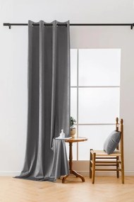 Jasnoszara zasłona zaciemniająca VELVET 140x250 cm Zawieszanie: Taśma z wiązaniami