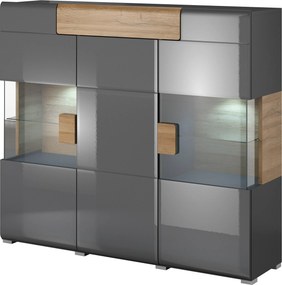Komoda IBIZA 147 cm do Salonu Sypialni z Szufladą Antracyt
