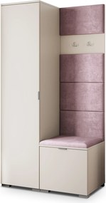 Masseno Garderoba LORI 95/181/51 cm Nowoczesna Szafa do Przedpokoju Kaszmir, MONOLITH 62 (Wrzosowy)