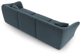 Niebieska aksamitna sofa 292 cm Tokyo – Cosmopolitan Design