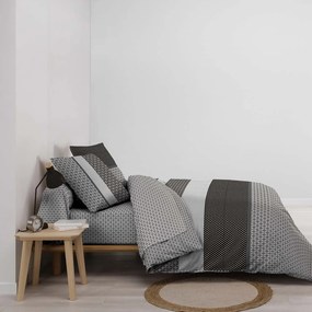 Czarno-biała bawełniana pościel dwuosobowa z prześcieradłem/6-częściowa 240x220 cm Meiko – douceur d'intérieur
