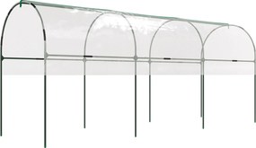 Outsunny Szklarnia mrozoodporna tunel foliowy z łukowym dachem, kotwy gruntowe, 400 x 123 x 171cm przezroczysty | Aosom PL